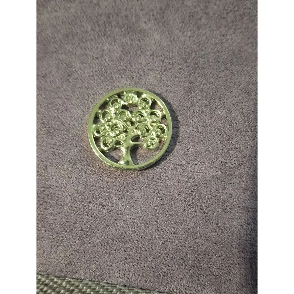 Silver-tone Bling Tree of Life Plate For Floating Lockets